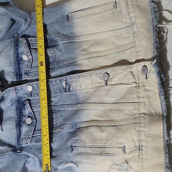 Blank NYC Jacket Jean Distressed Gradient Fade Dad Denim Medium - Picture 8 of 9